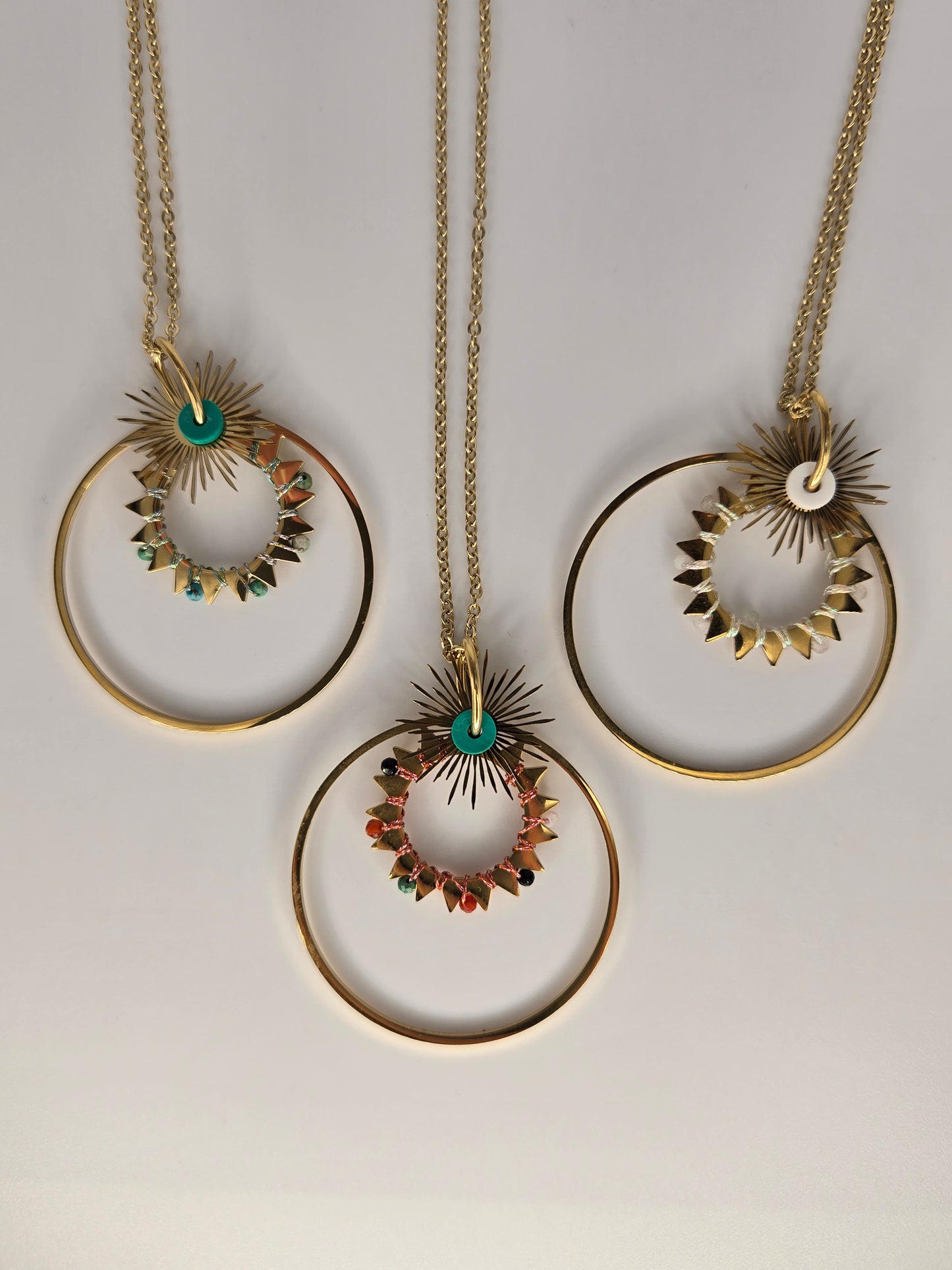 Long sun necklace multi