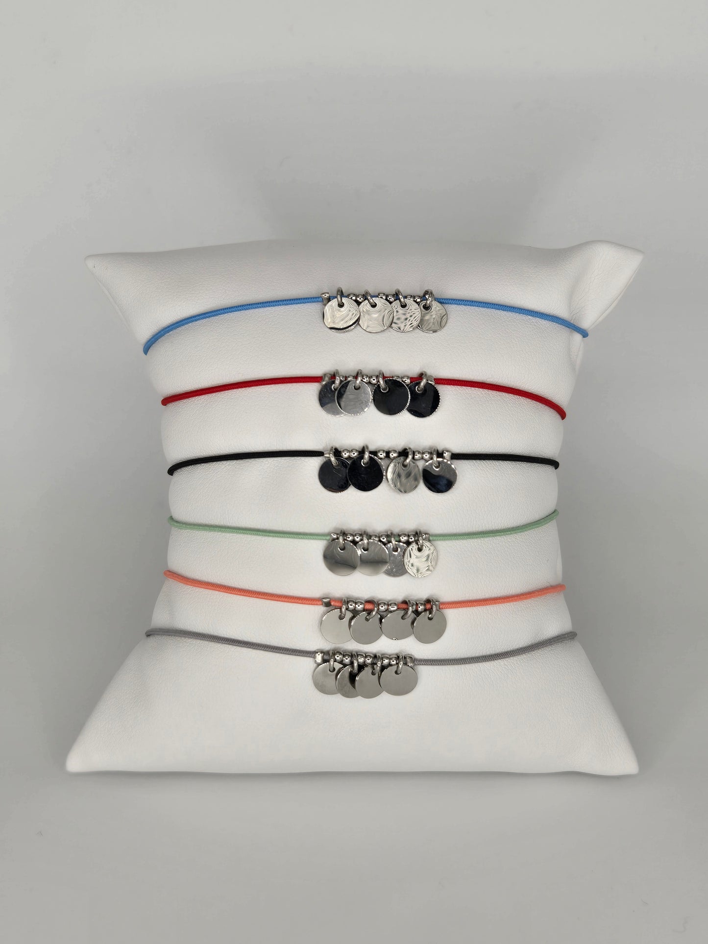 Blue elastic bracelet charms