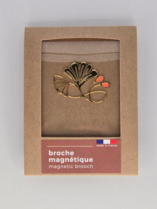 Gilded "Coral Leaf" brooch-