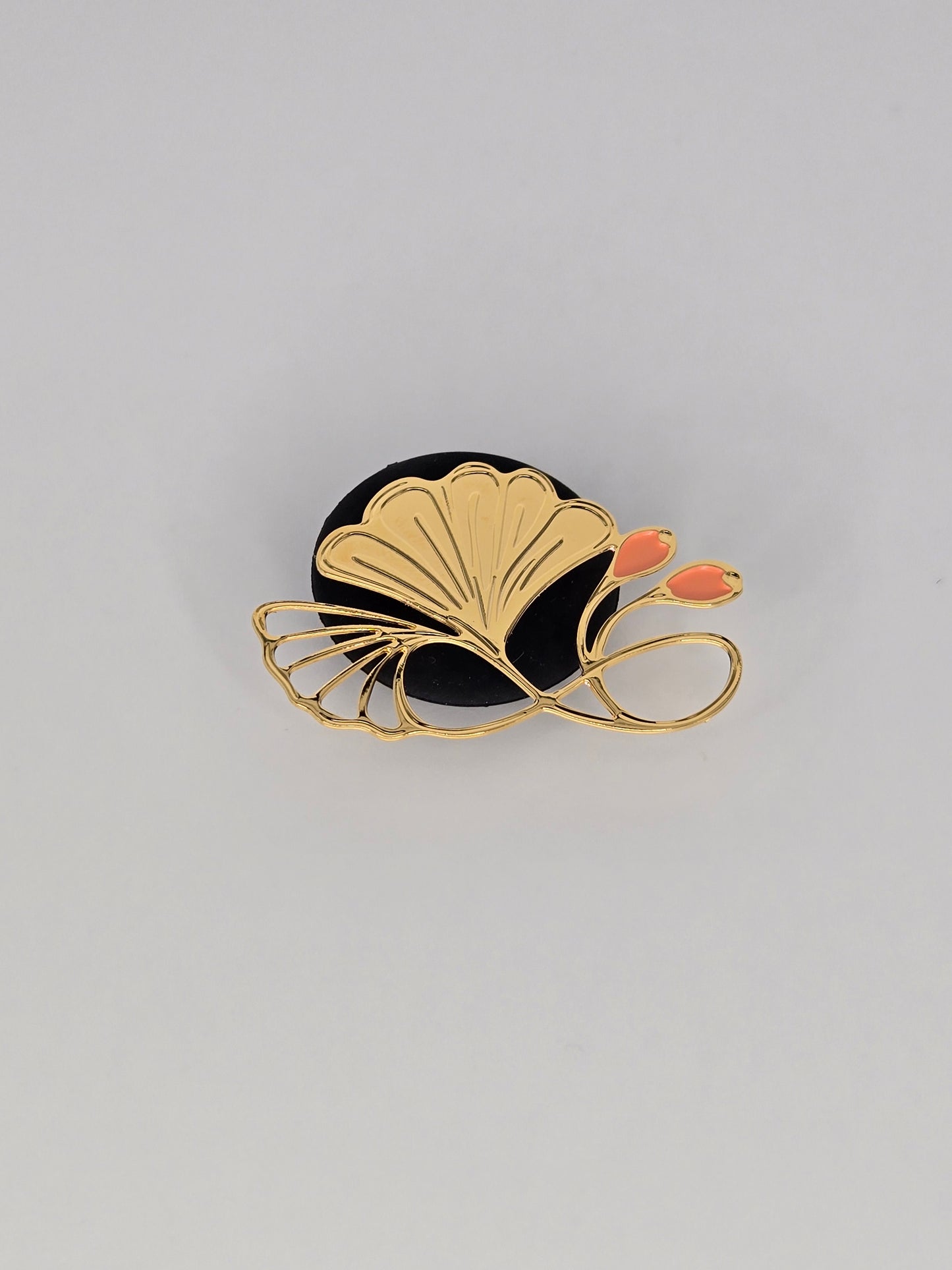 Gilded "Coral Leaf" brooch-