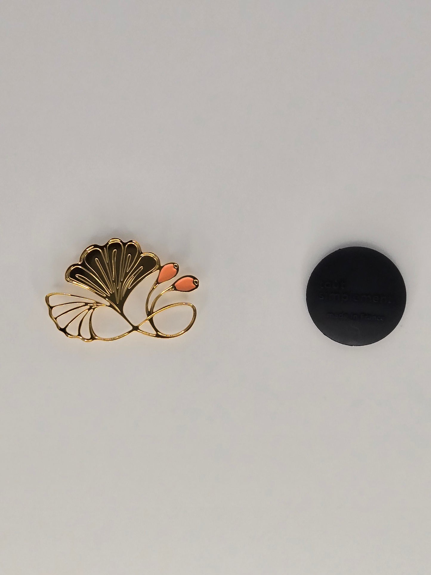 Gilded "Coral Leaf" brooch-