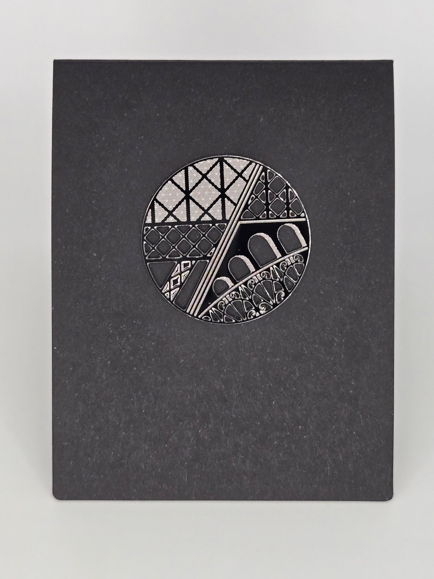 Dark silver "Eiffel Tower" brooch