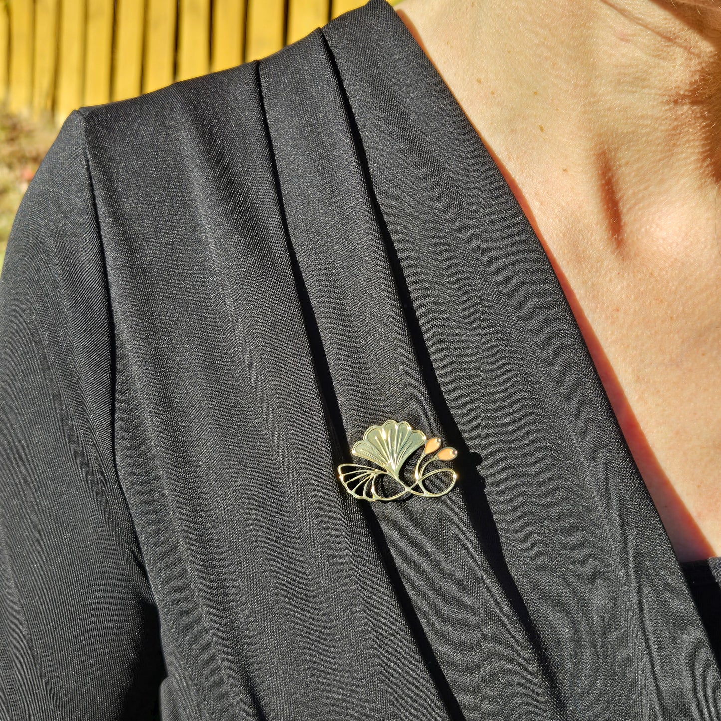 Gilded "Coral Leaf" brooch-