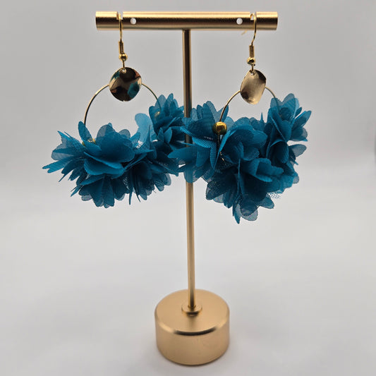 Earrings Flowers turquoise