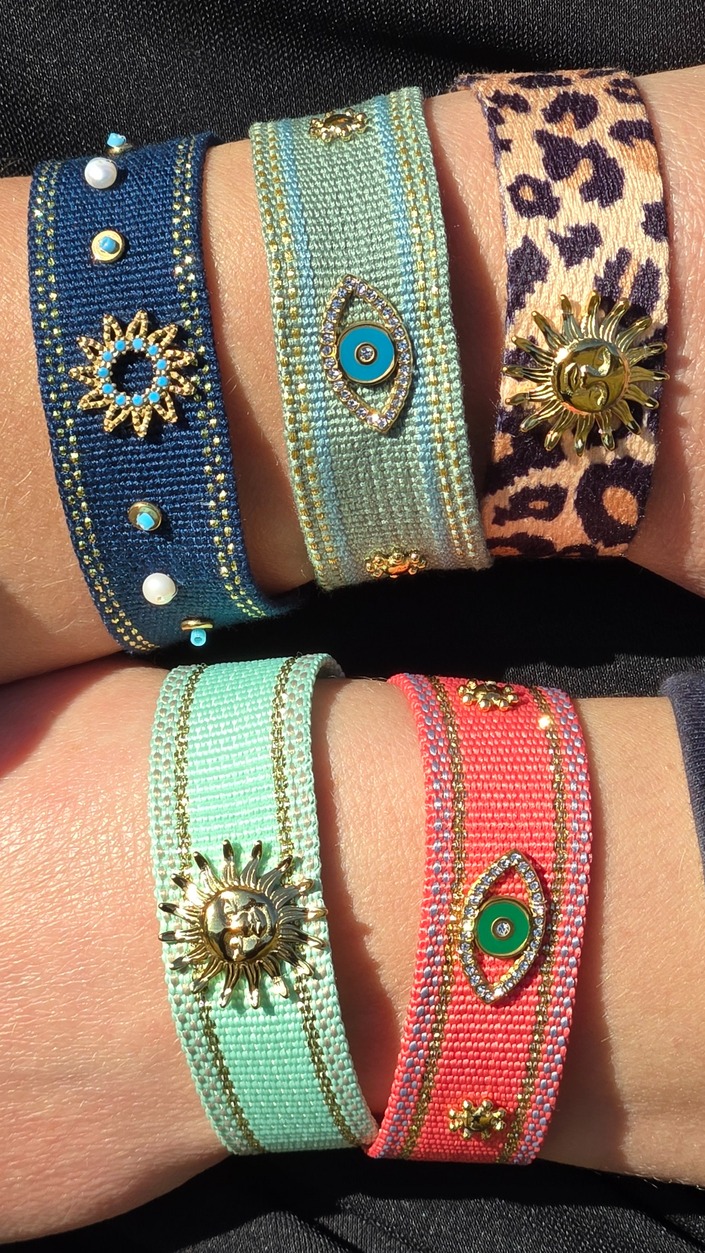 Diane Large coral fabric bracelet