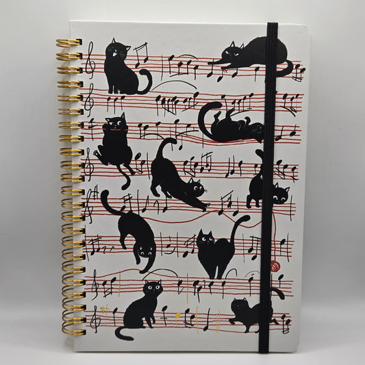 Notebook music sheet for kitten
