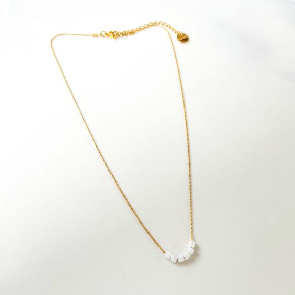Simply square white necklace