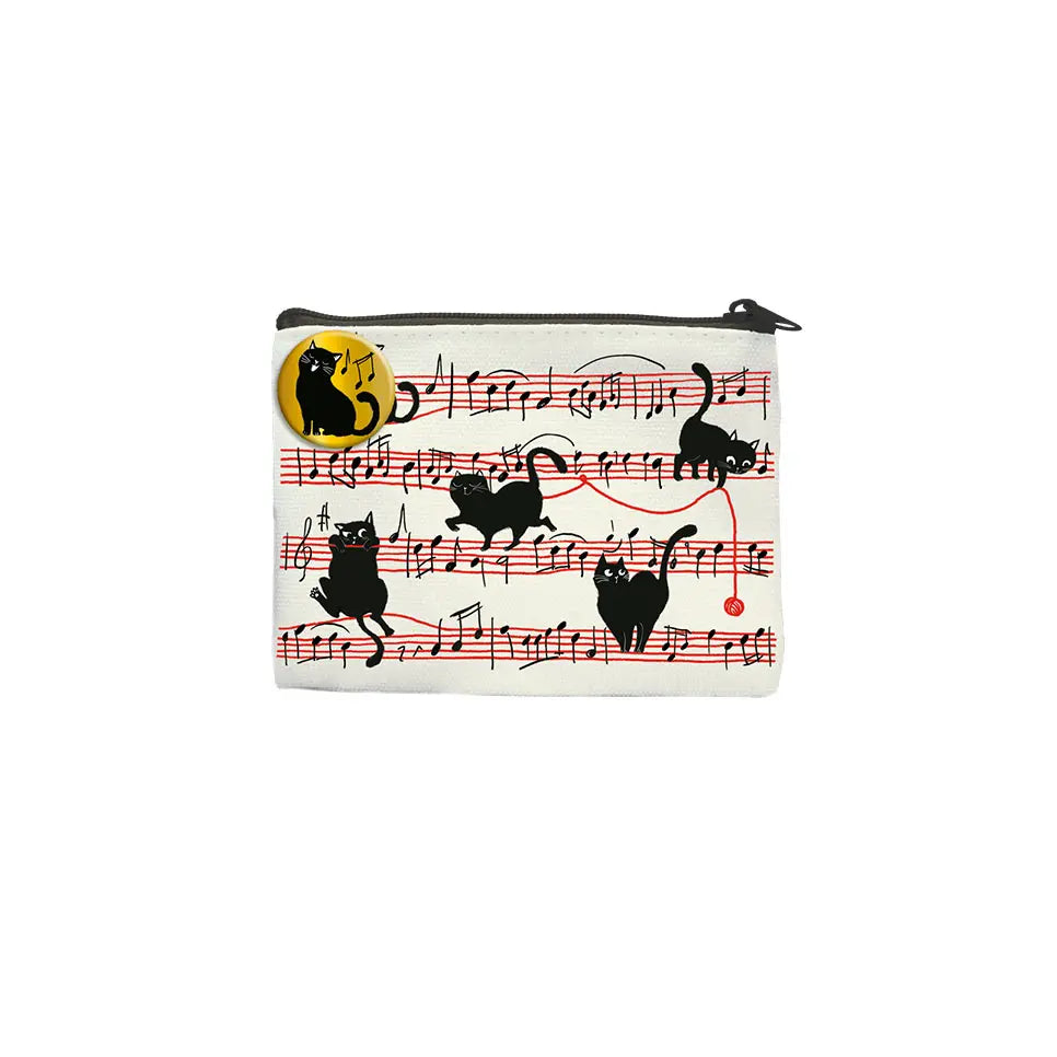 Mini pouch, music sheet for kitten
