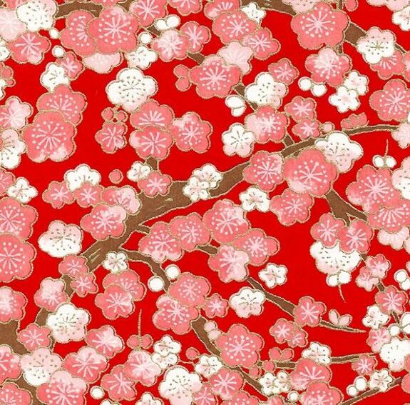 Earrings red cranes in hoops