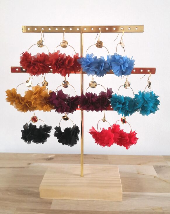 Earrings Flowers black