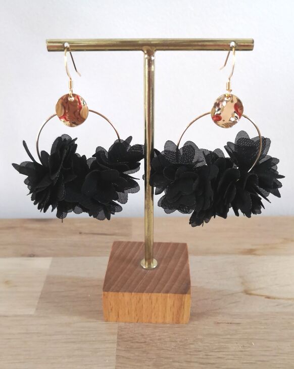 Earrings Flowers black