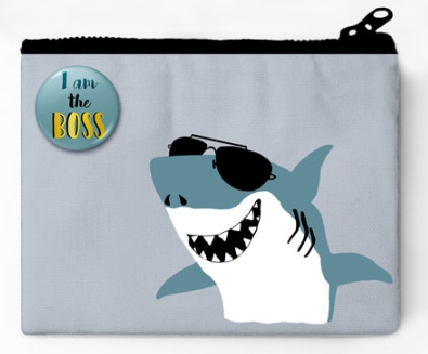 Mini pouch, I am the boss requin