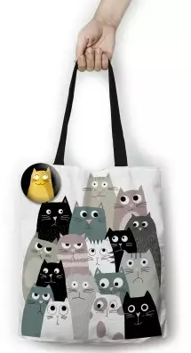 Tote bag funny cats