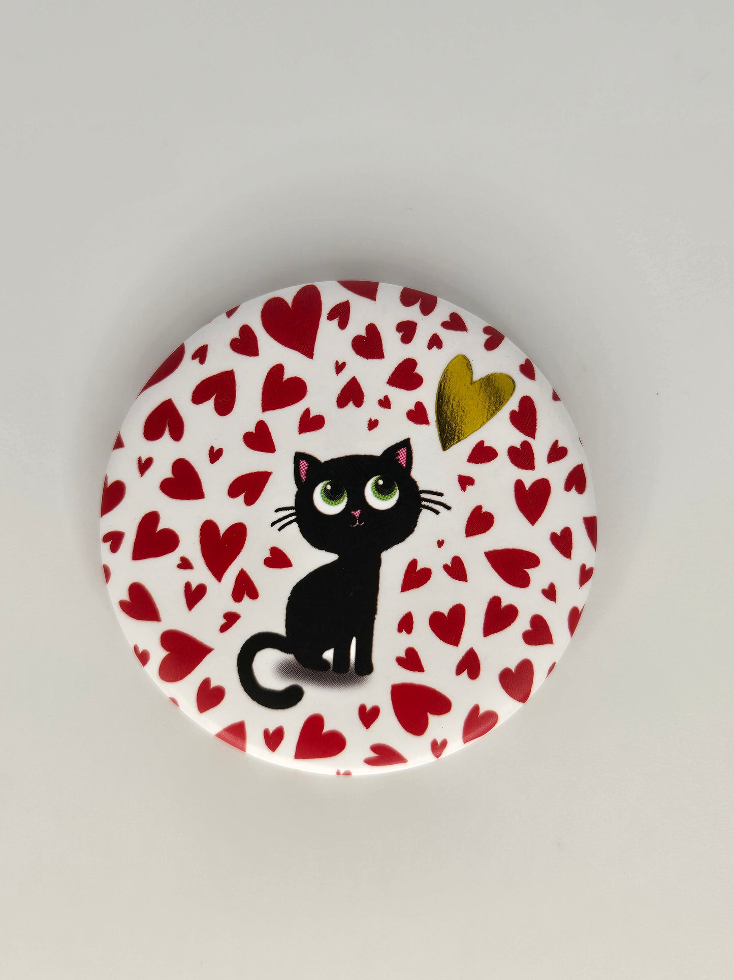 Mini pin cat & hearts