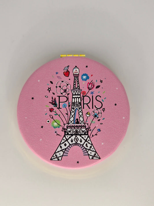 Pink pocket mirror, Eiffel tower