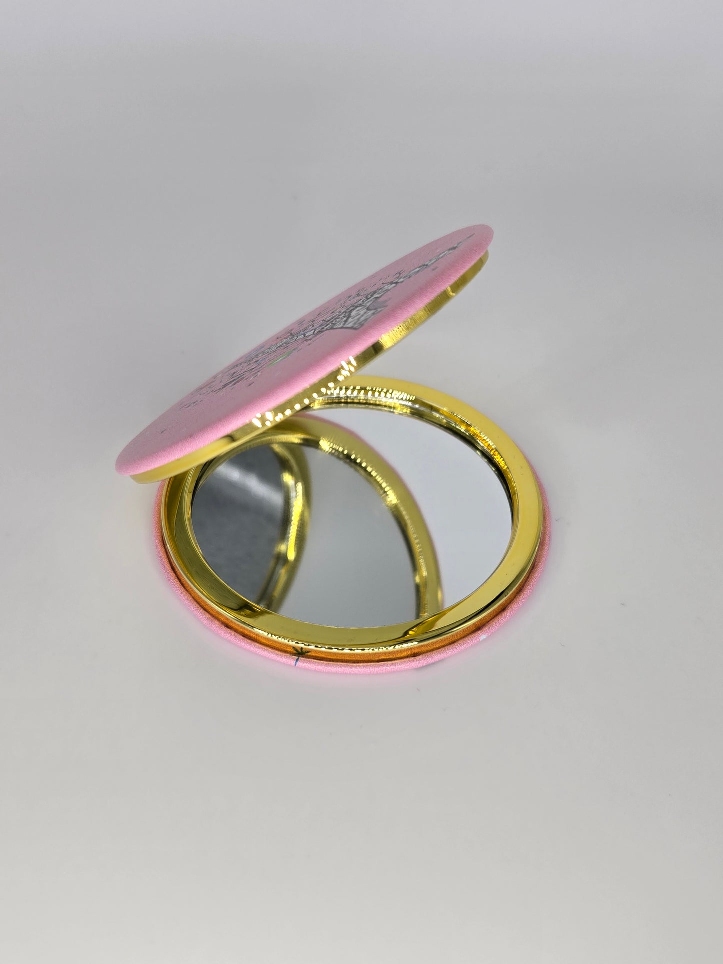 Pink pocket mirror, Eiffel tower