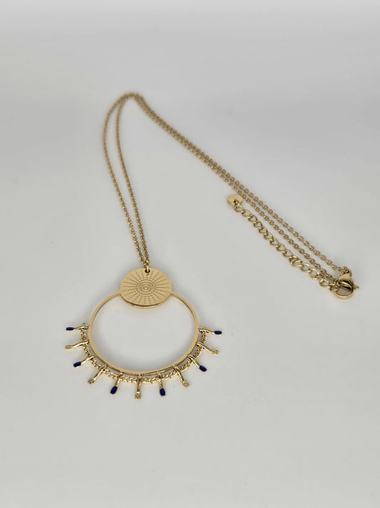 Navy Sun necklace