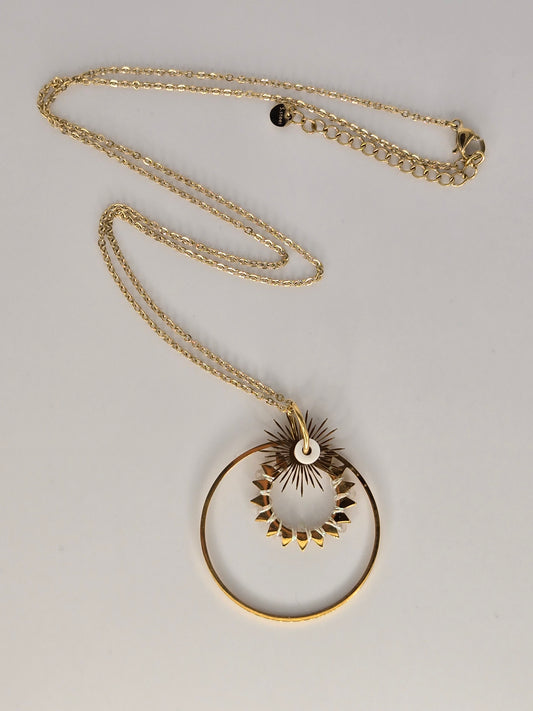 Long sun necklace white