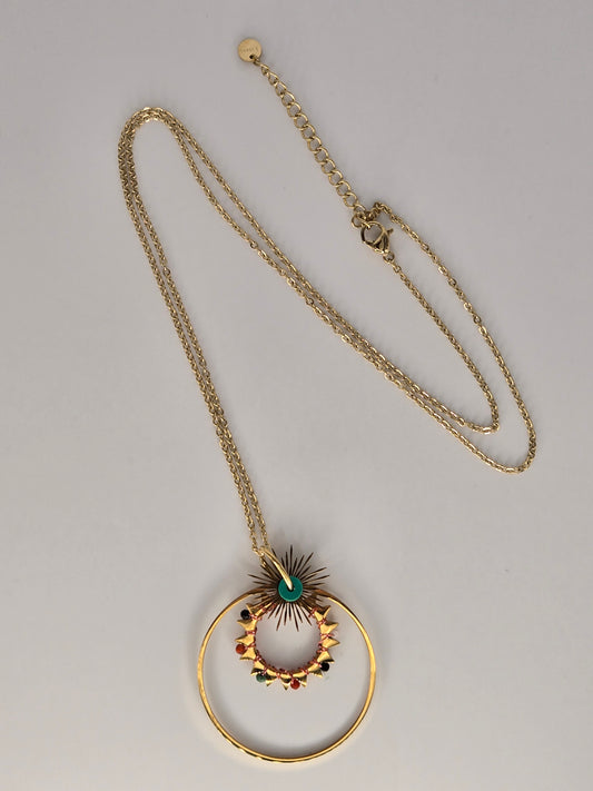 Long sun necklace multi