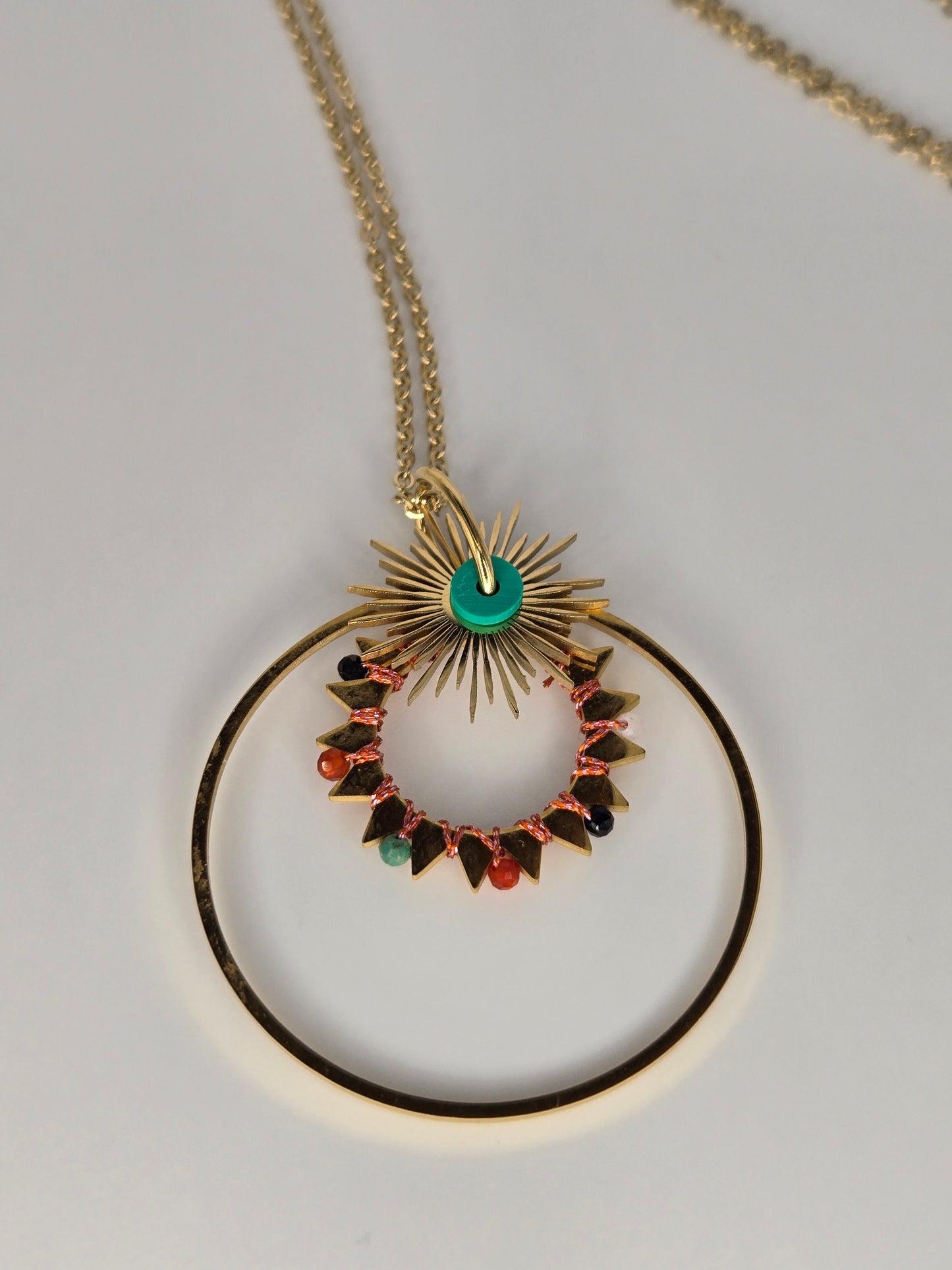 Long sun necklace multi