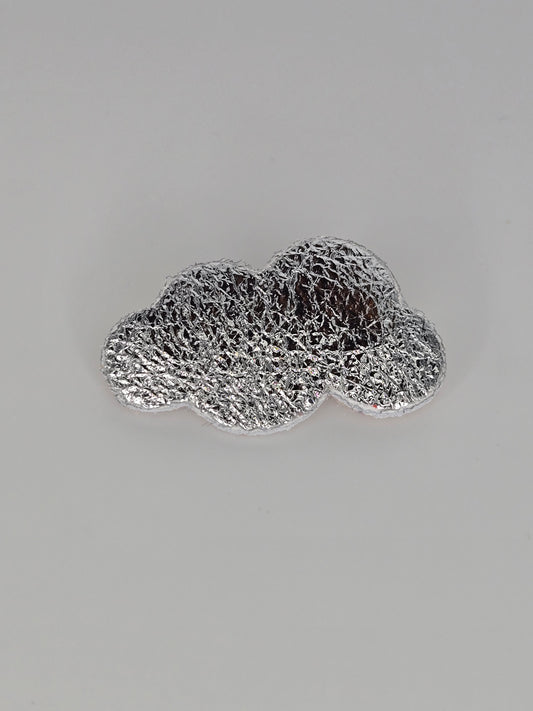 Silvered cloud brooch