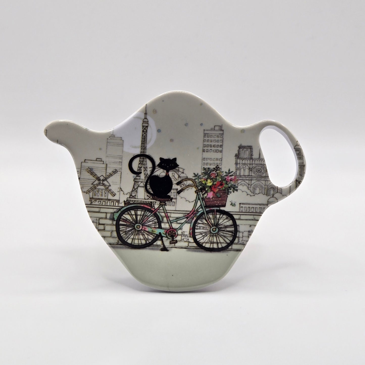 Tea bag holder "cat on a bike"