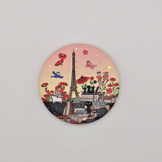 Mini pin Eiffel and poppies