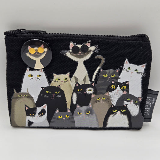 Mini pouch, funny cats faces