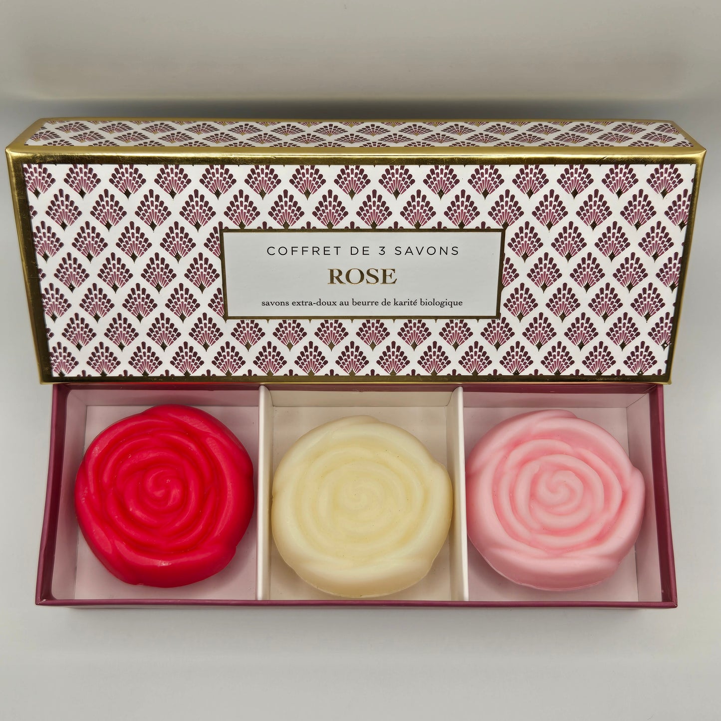 Set of 3 Roses soaps "Art Deco"