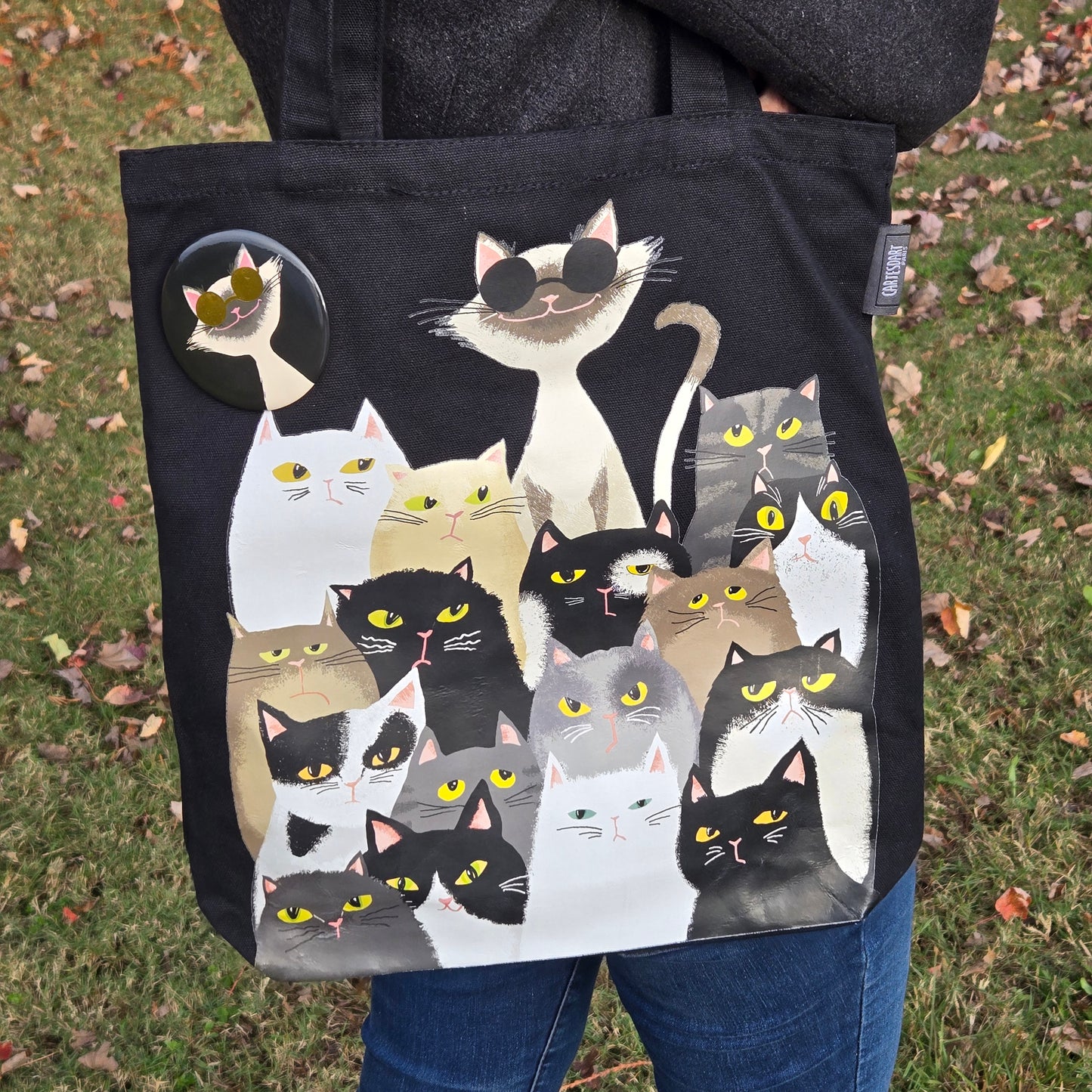 Tote bag funny cats faces