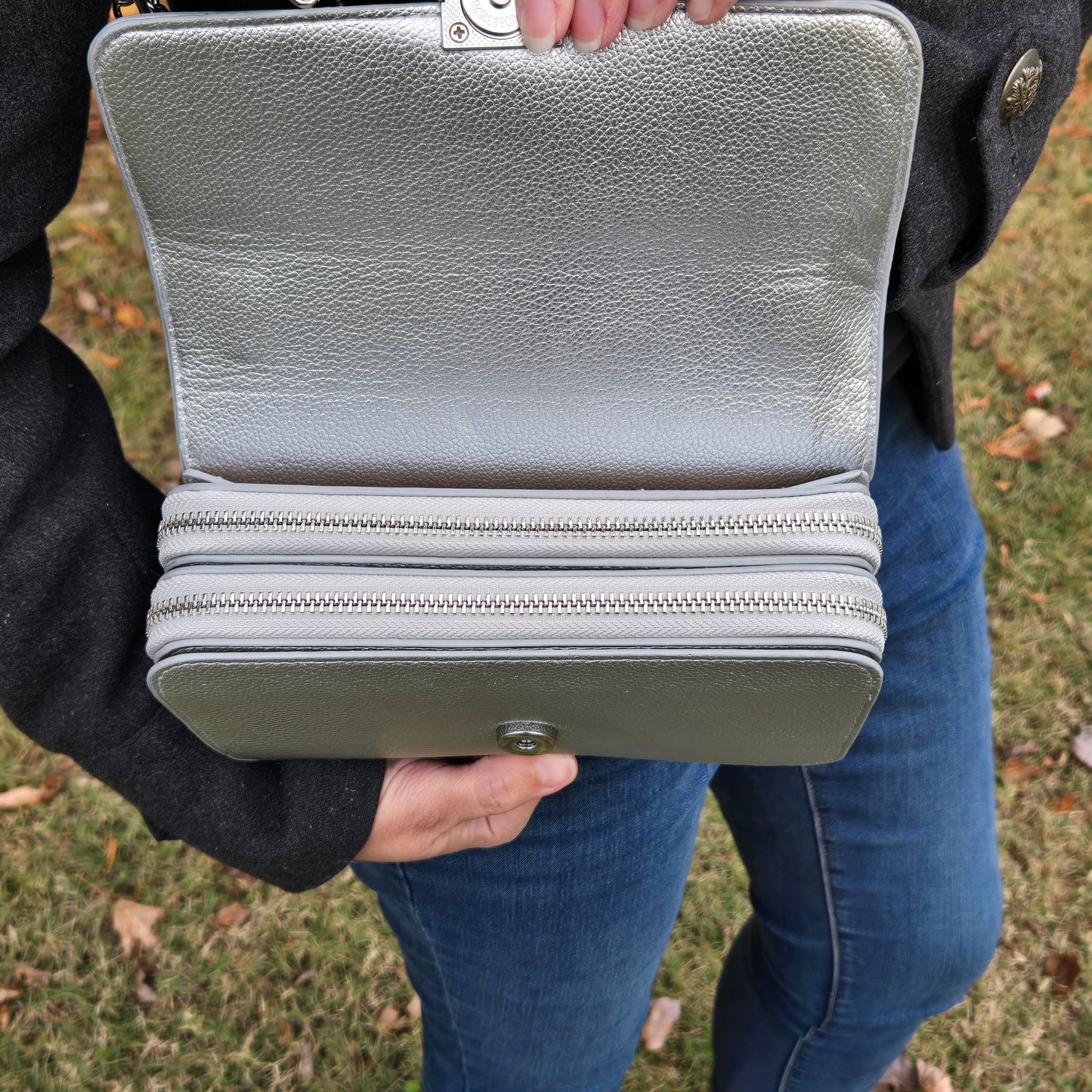 Lea crossbody bag silver