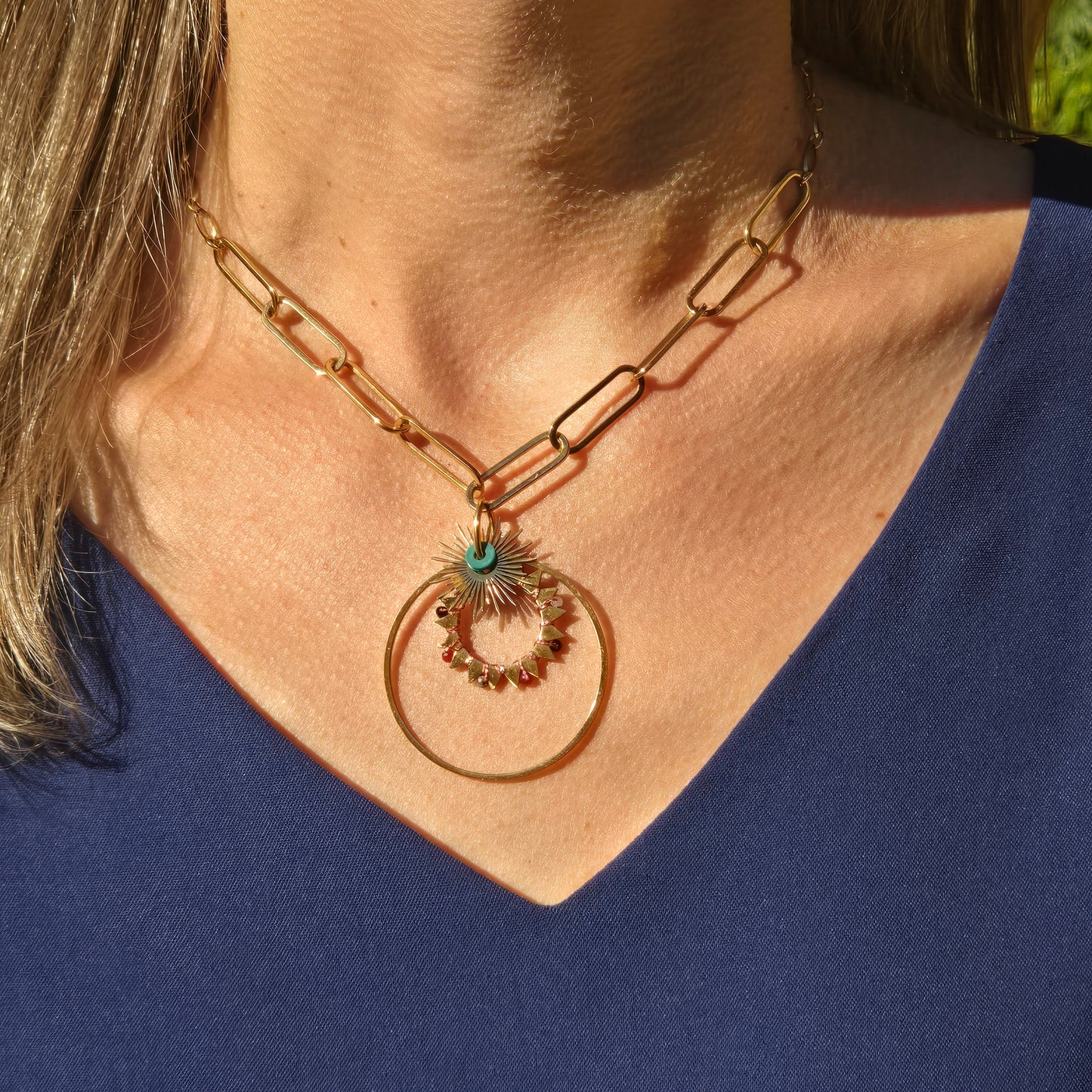 Short "Sun" necklace