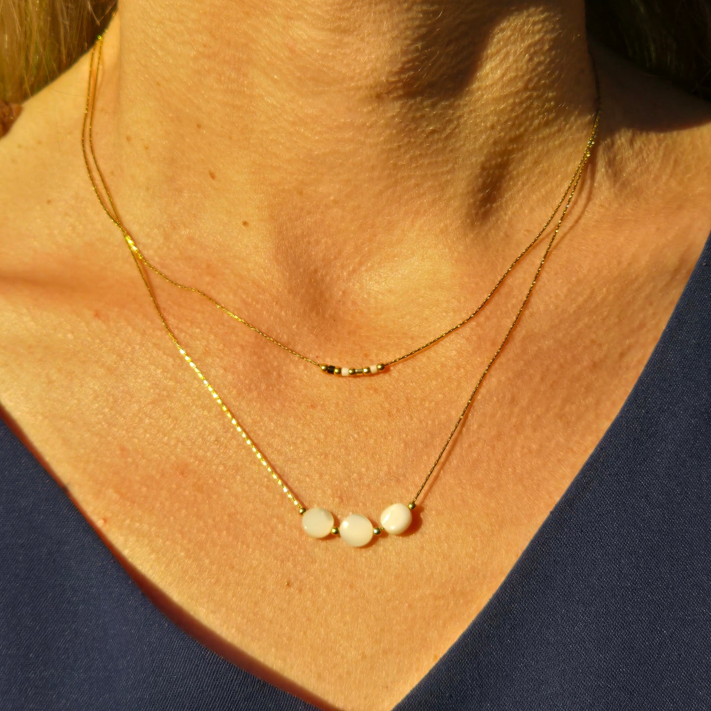 Double moon necklace