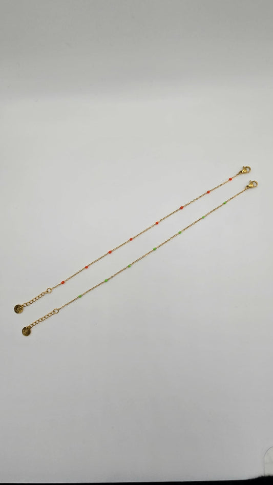 bracelet orange or green resin