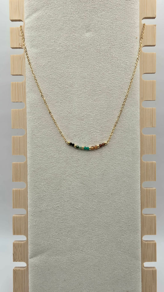 Necklace dark beads multicolor