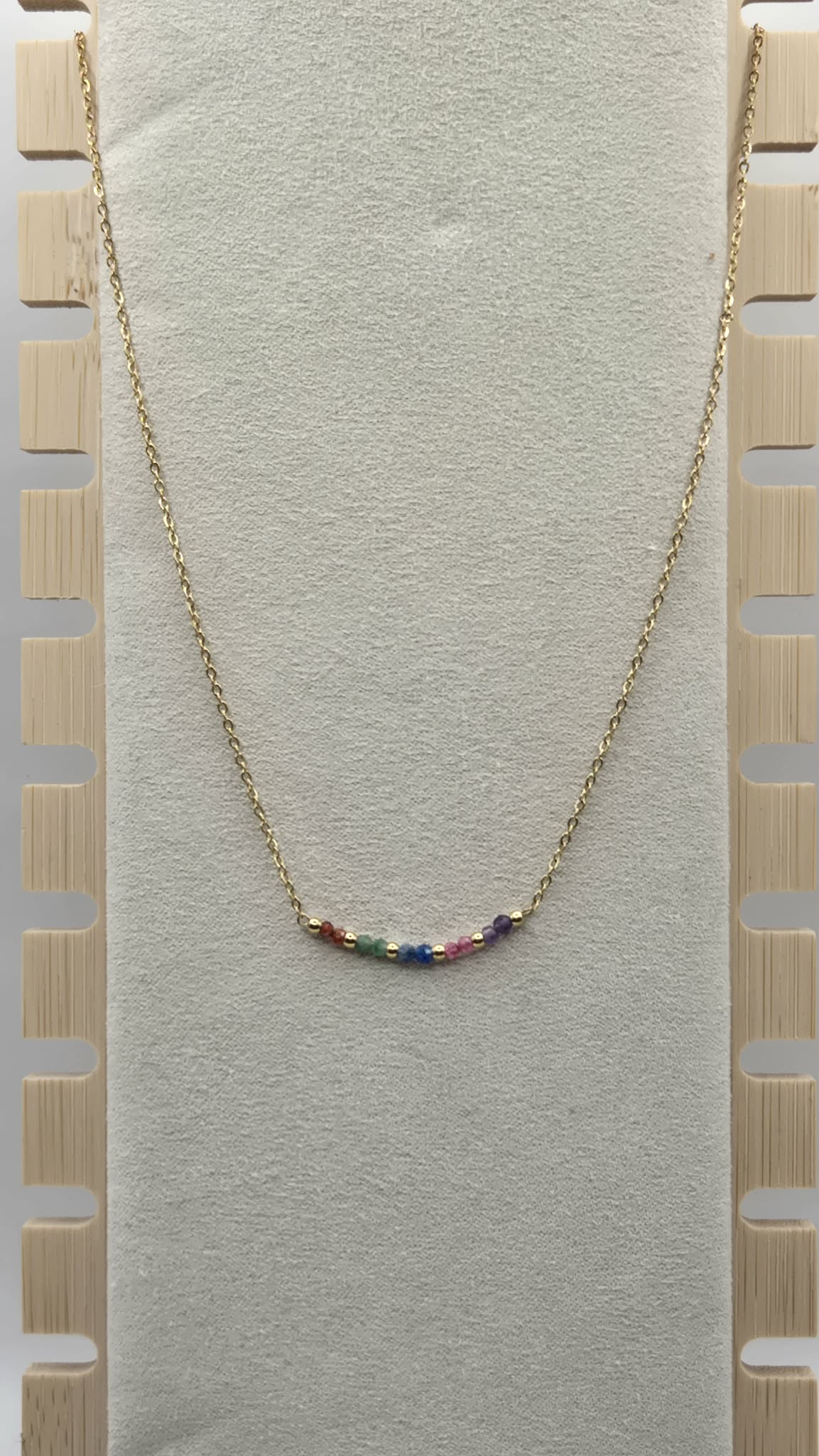 Necklace light beads multicolor