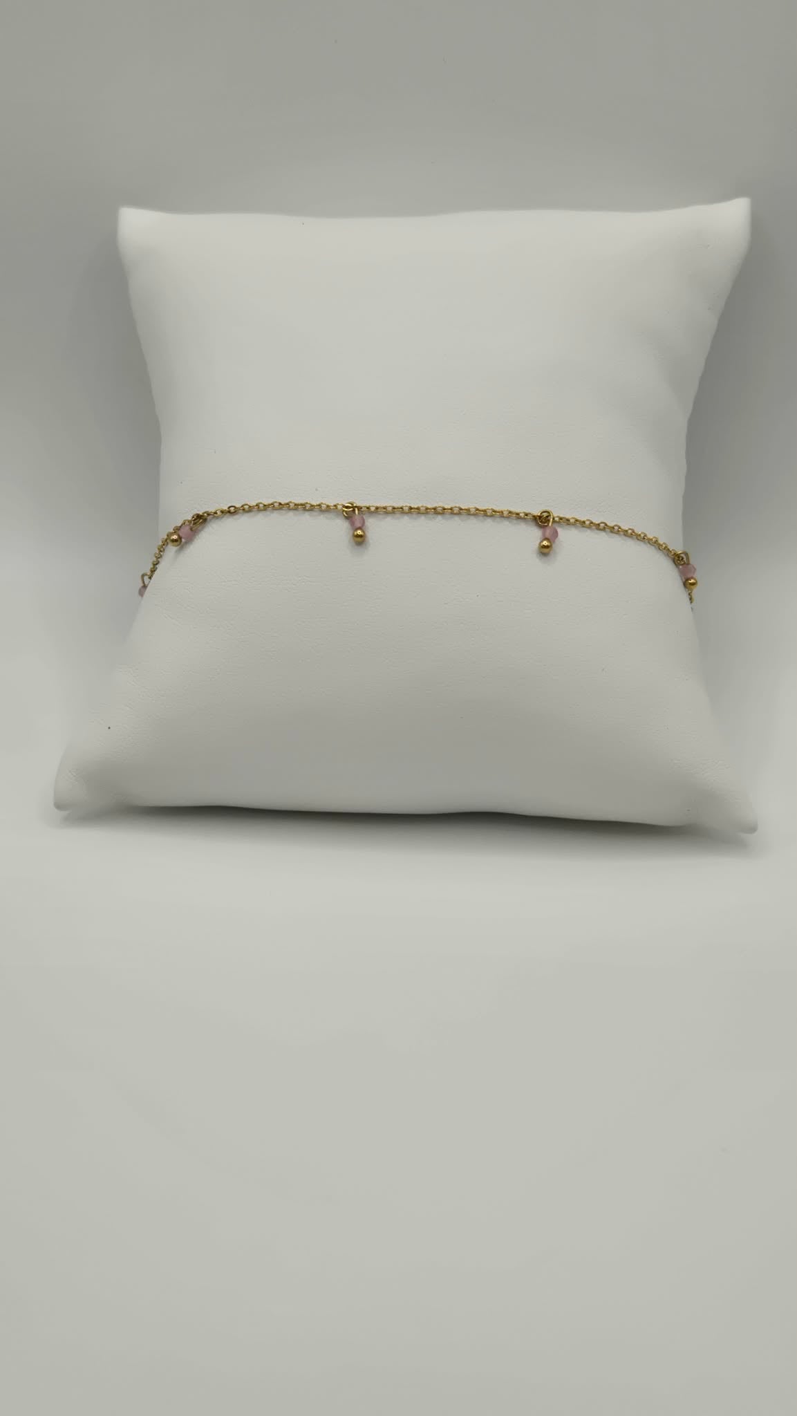 Ankle bracelet pink beads