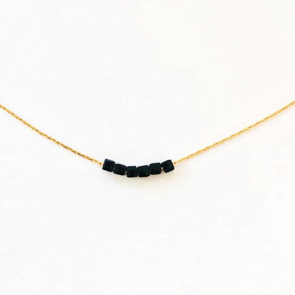 Simply square black necklace