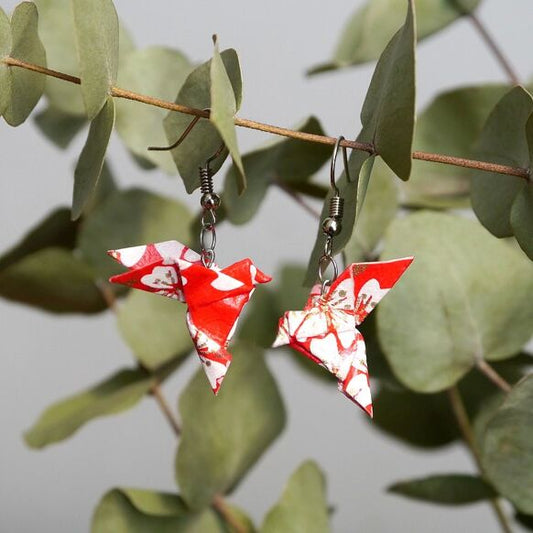 Earrings couple of red doves