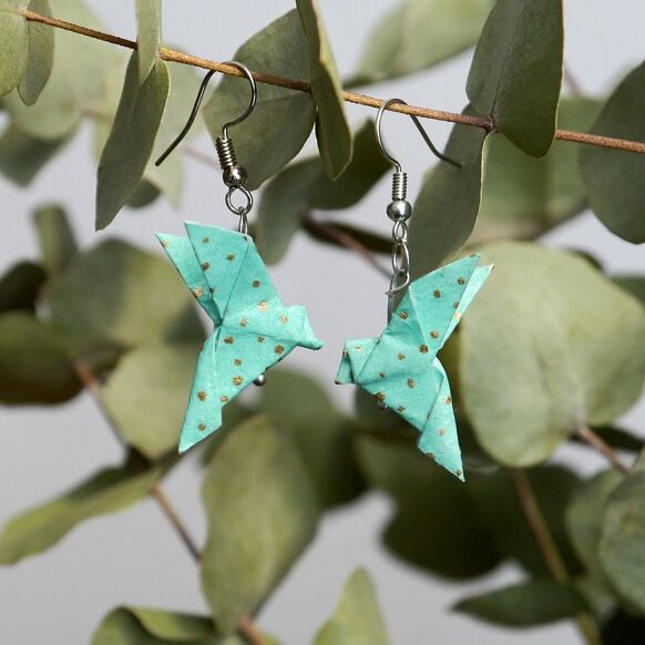 Earrings couple of turquoise doves