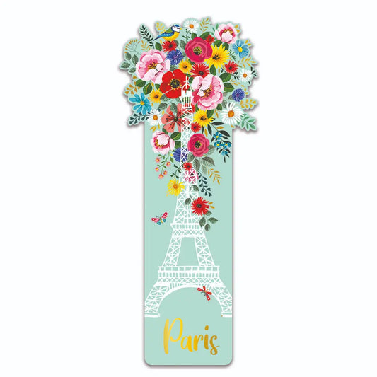 Eiffel Tower flowers bookmark