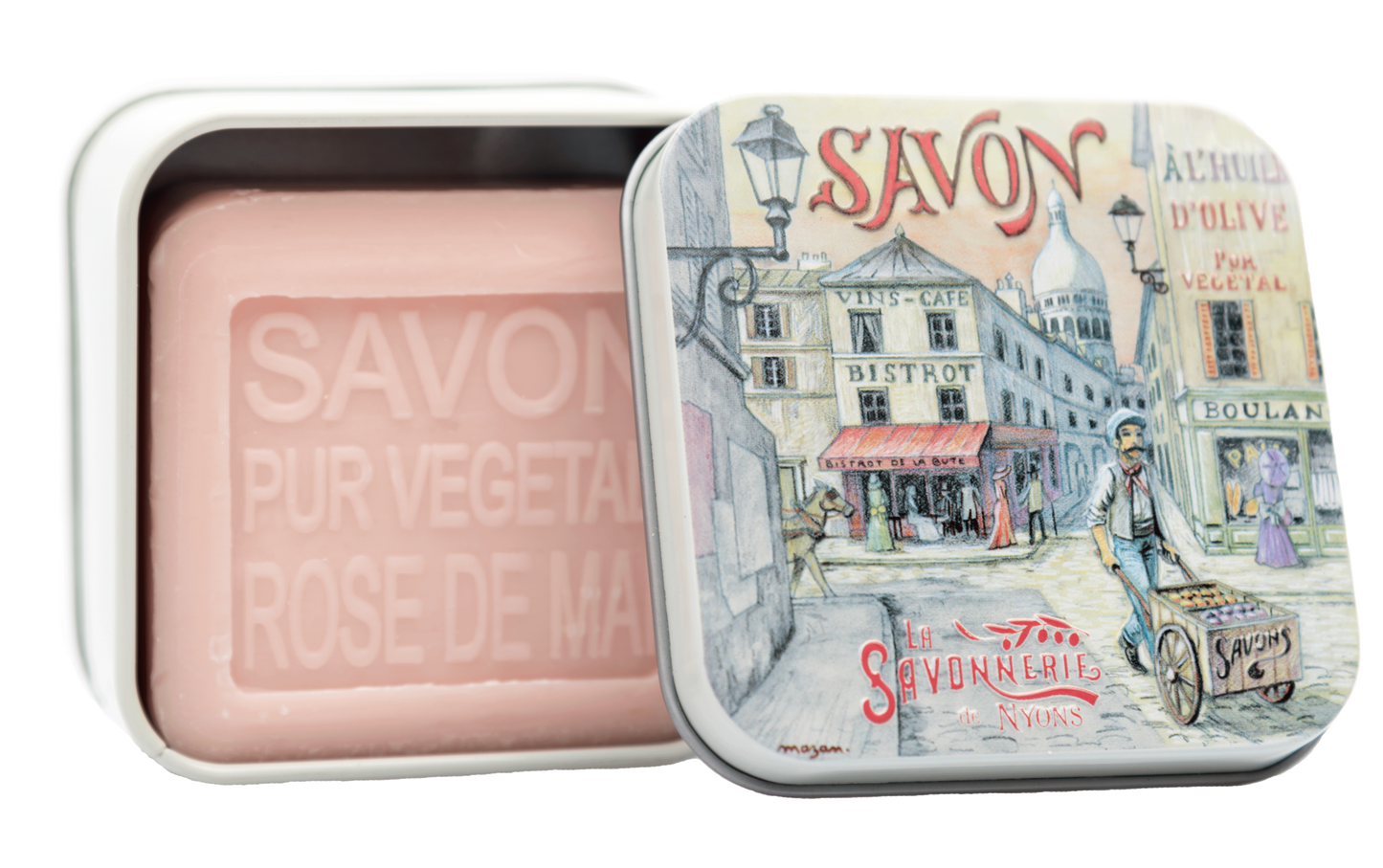 May rose soap, metal box " Montmartre", 3.5oz