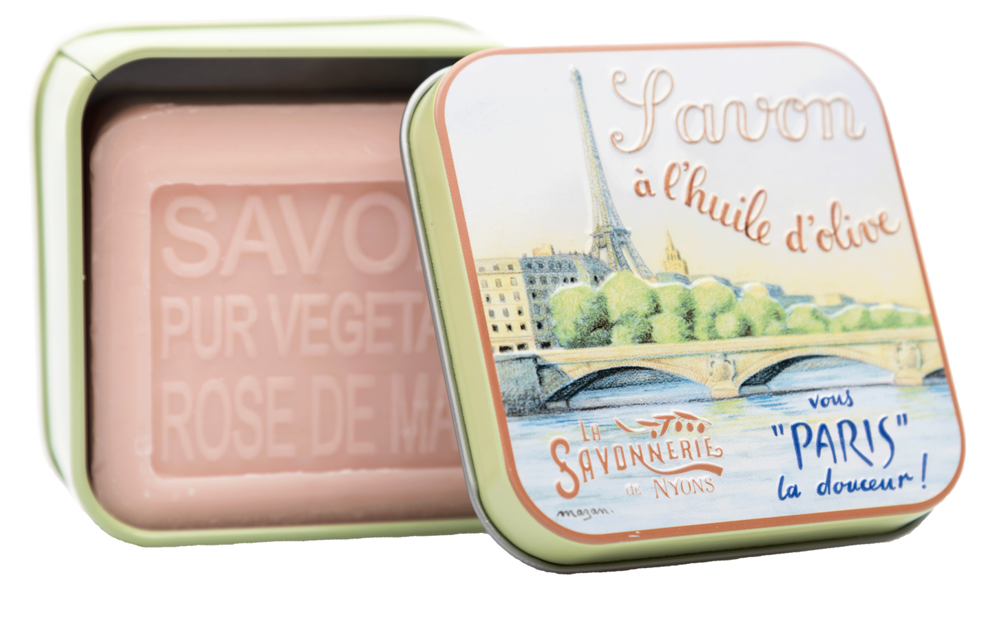 May rose soap, metal box " La Seine", 3.5oz