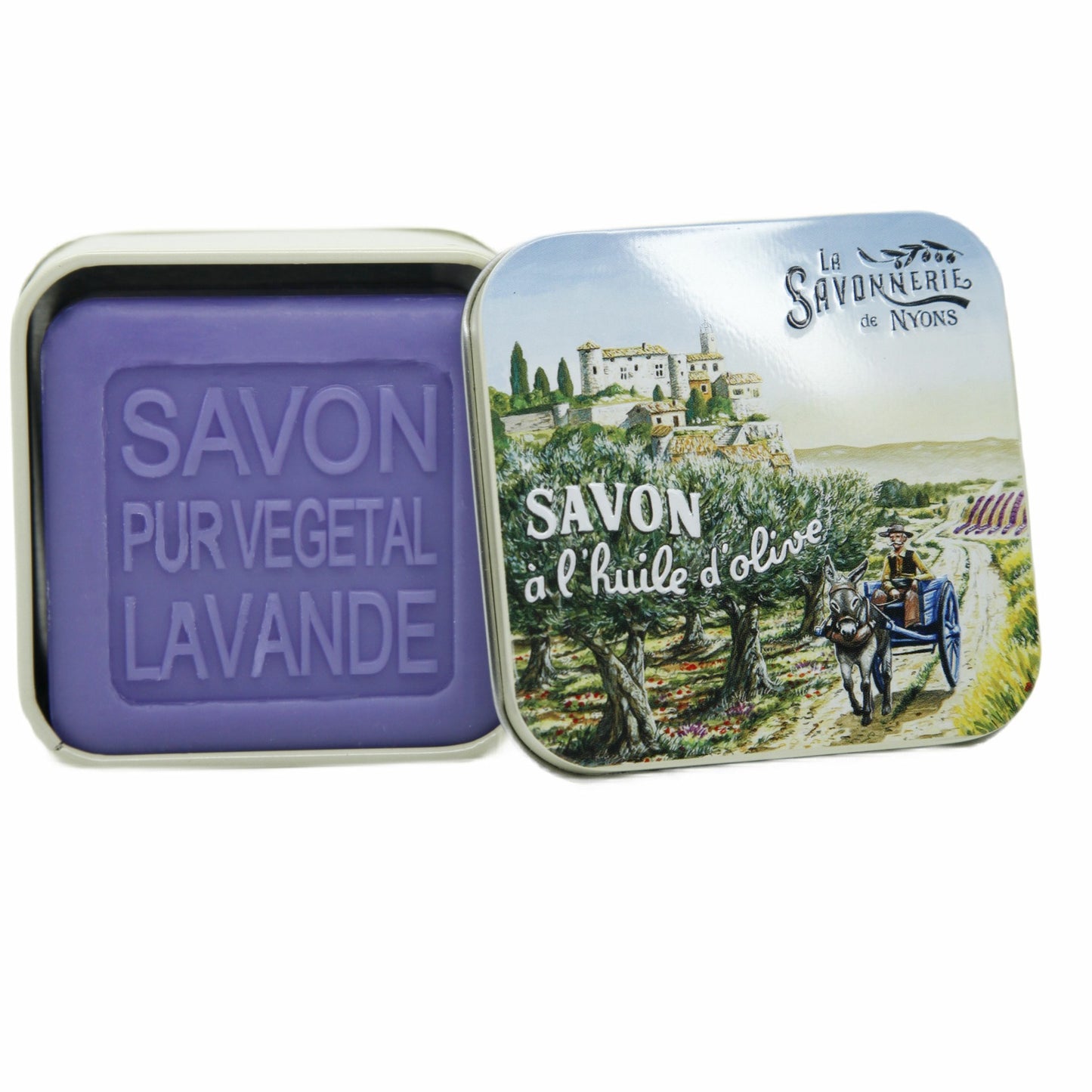 Lavender soap, metal box "the village", 3.5oz