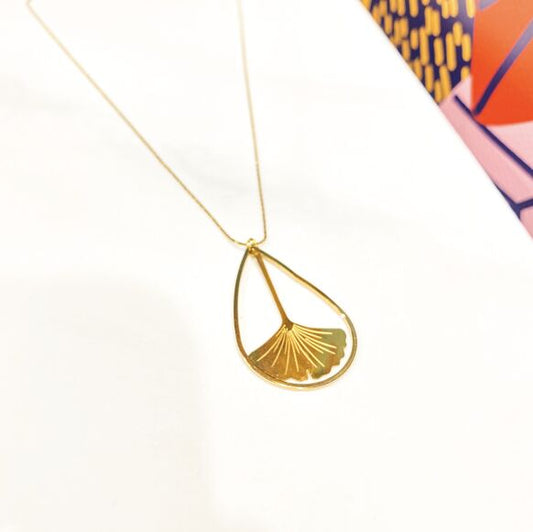 Long Gingko necklace