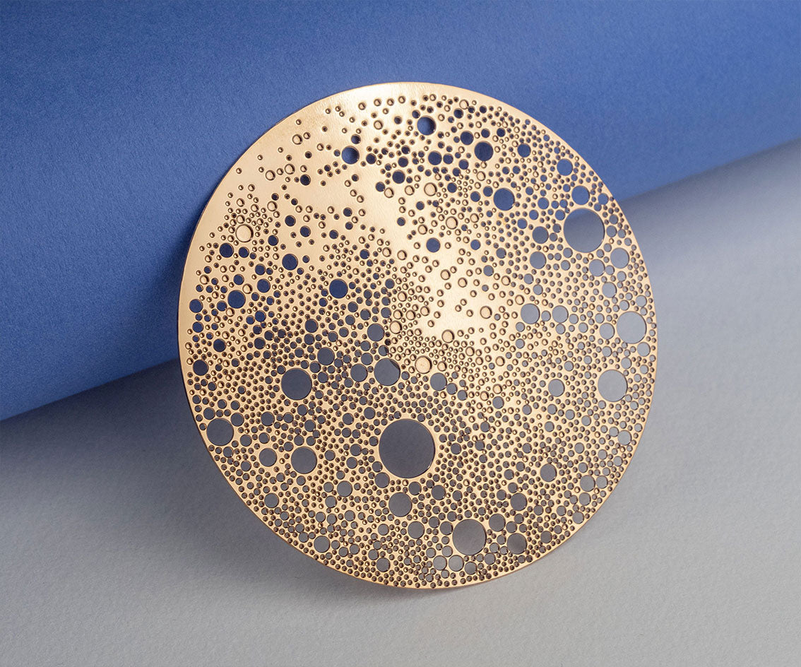 Gold-plated "Lunar" brooch